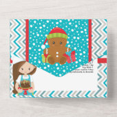 Gingerbread koekjes kerstcake in sneeuw recept all in one uitnodiging (Achterkant)