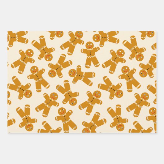 Gingerbread Koekjes op Crème Inpakpapier Vel (Voorkant)
