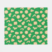 Gingerbread koekjes op Groene Kerstmis Patroon Fleece Deken (Voorkant (Horizontaal))