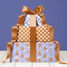 Gingerbread Koekjes Patroon Mooie Kerstmis Inpakpapier Vel