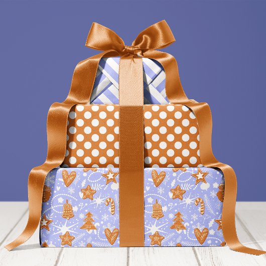 Gingerbread Koekjes Patroon Mooie Kerstmis Inpakpapier Vel