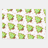 Gingerbread koekjes Tree Mitten Man strooit Kinder Inpakpapier Vel (Voorkant 3)