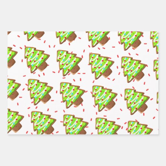 Gingerbread koekjes Tree Mitten Man strooit Kinder Inpakpapier Vel (Voorkant 3)