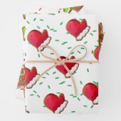 Gingerbread koekjes Tree Mitten Man strooit Kinder Inpakpapier Vel (In situ)