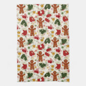Gingerbread koekjespatroon keukenhanddoek (Verticaal)