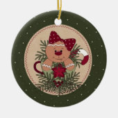 Gingerbread Lady Mok Arrangement Keramisch Ornament (Voorkant)