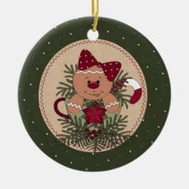 Gingerbread Lady Mok Arrangement Keramisch Ornament