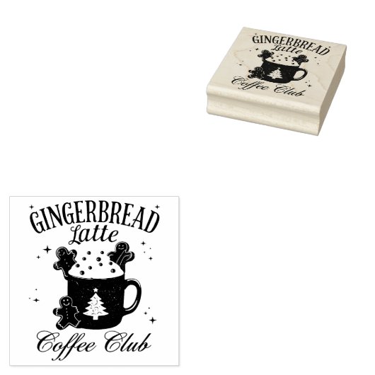 Gingerbread Latte Coffee Club Rubberstempel (Gestempeld)