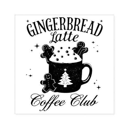 Gingerbread Latte Coffee Club Rubberstempel (Afrduk)