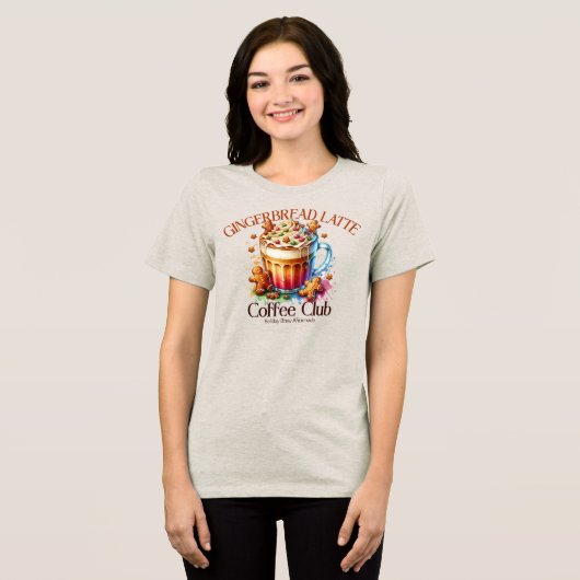 Gingerbread Latte Coffee Club Tri-Blend Shirt (Voorkant volledig)