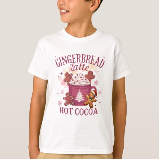 Gingerbread latte hot cocoa christmas t-shirt (Voorkant)
