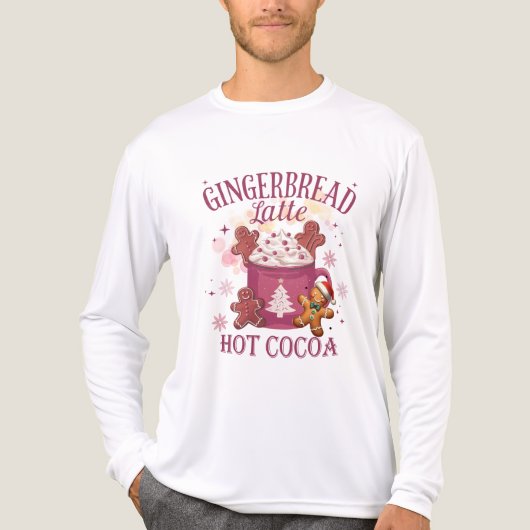 Gingerbread latte hot cocoa christmas Tri-Blend shirt (Voorkant volledig)