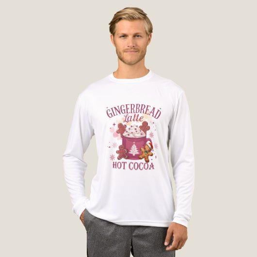 Gingerbread latte hot cocoa christmas Tri-Blend shirt (Voorkant)