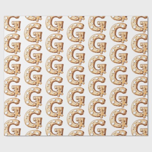 Gingerbread Letter G Christmas Cadeaupapier (Vlak)