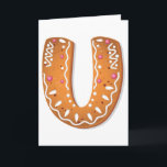 Gingerbread Letter U Monogram Holiday Cookie Kaart<br><div class="desc">Send a sweet message this season with these gingerbread letter U greeting cards. The front features a beautifully rendered cookie monogram that looks good enough to eat, set against a clean background for a modern festive look. These cards are perfect for Christmas wishes, holiday thank you notes, or winter birthday...</div>