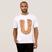 Gingerbread Letter U Monogram Holiday Cookie T-shirt (Voorkant volledig)