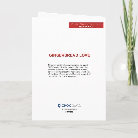 Gingerbread Liefde - Kinderkunst voor CHOC Bedankkaart (Achterkant)
