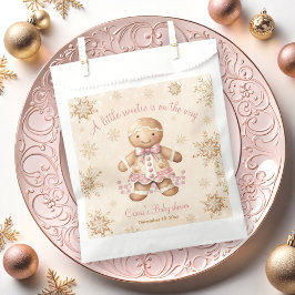Gingerbread Little Sweetie Christmas Baby shower Bedankzakje