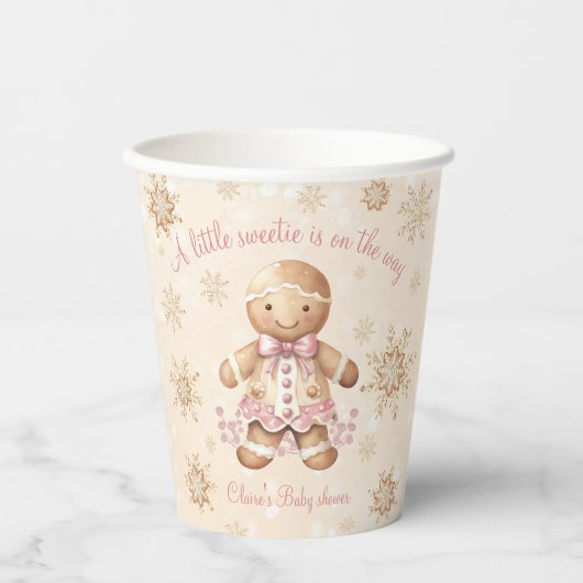 Gingerbread Little Sweetie Christmas Baby shower Papieren Bekers (Voorkant)