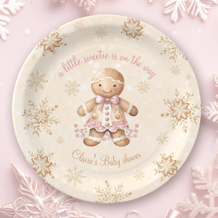 Gingerbread Little Sweetie Christmas Baby shower Papieren Bordje