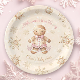 Gingerbread Little Sweetie Christmas Baby shower Papieren Bordje