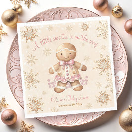 Gingerbread Little Sweetie Christmas Baby shower Servet