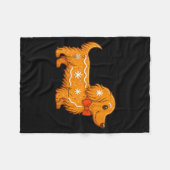 Gingerbread Long Hair Dachshund Christmas Pajama T Fleece Deken (Voorkant (Horizontaal))