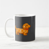 Gingerbread Long Hair Dachshund Christmas Pajama T Koffiemok (Links)