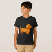 Gingerbread Long Hair Dachshund Christmas Pajama T T-shirt (Voorkant volledig)