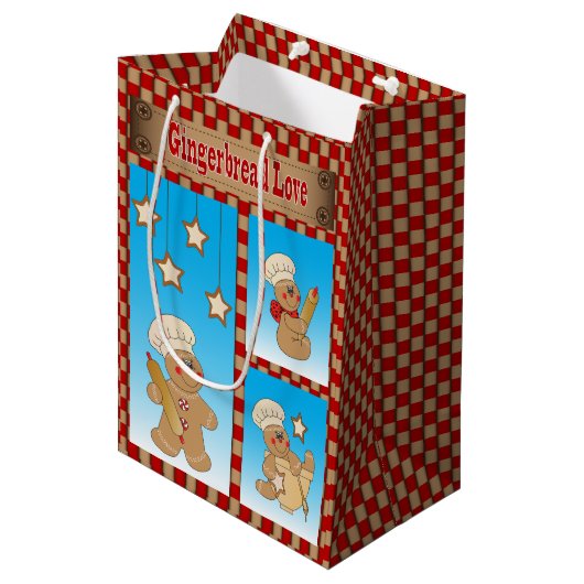 Gingerbread Love Medium Cadeauzakje (Voorkant Gekanteld)