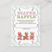 Gingerbread Luier Raffle Tickets Informatiekaartje (Voorkant)