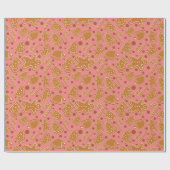 Gingerbread Magic Christmas Cookies Roze Naadloos Cadeaupapier (Vlak)