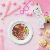 GINGERBREAD MAN 7" Rond Papier Borden Papieren Bordje (Feest)
