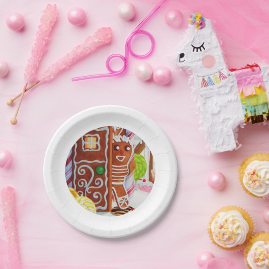 GINGERBREAD MAN 7" Rond Papier Borden Papieren Bordje (Feest)