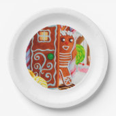 GINGERBREAD MAN 9" Rond Papier Borden Papieren Bordje (Voorkant)