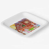 GINGERBREAD MAN 9" Vierkante Papier Borden Papieren Bordje (Gebogen)