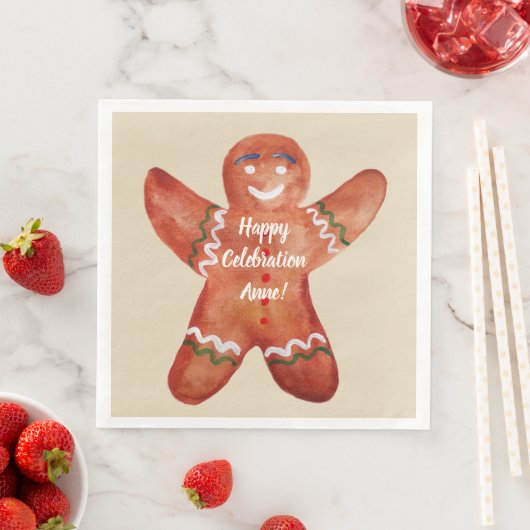 Gingerbread Man aangepaste tekst servetten (Insitu)