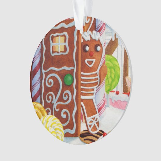 GINGERBREAD MAN Acryl Circle Ornament (voorkant)