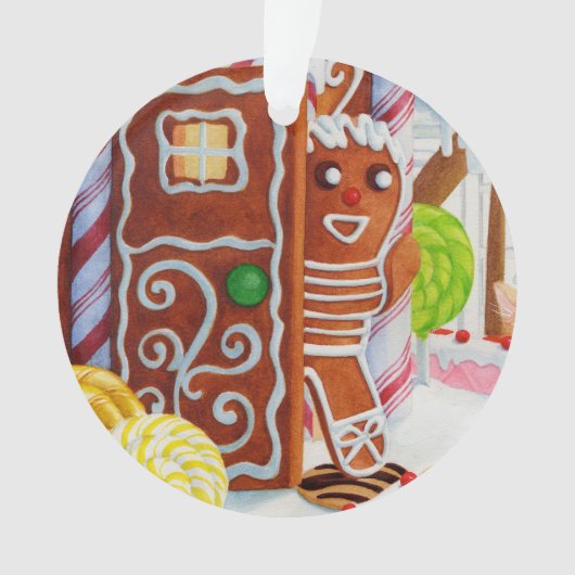 GINGERBREAD MAN Acryl Circle Ornament (voorkant)