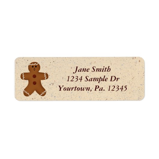 Gingerbread Man Adreslabel Etiket (Voorkant)