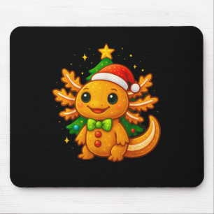 Gingerbread Man Axolotl Kerstman Hoed Kerstboom  Muismat