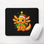 Gingerbread Man Axolotl Santa Hat Christmas Tree Muismat (Met muis)
