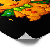 Gingerbread Man Axolotl Santa Hat Christmas Tree  Poster (Hoek)