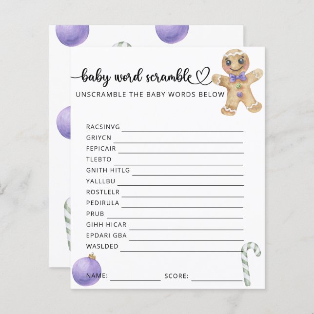 Gingerbread man - Baby Scramble spel (Voorkant / Achterkant)