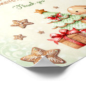 Gingerbread Man Baby shower Luier Raffle Sign Poster (Hoek)