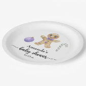 Gingerbread man baby shower papieren bordje (Gekanteld)