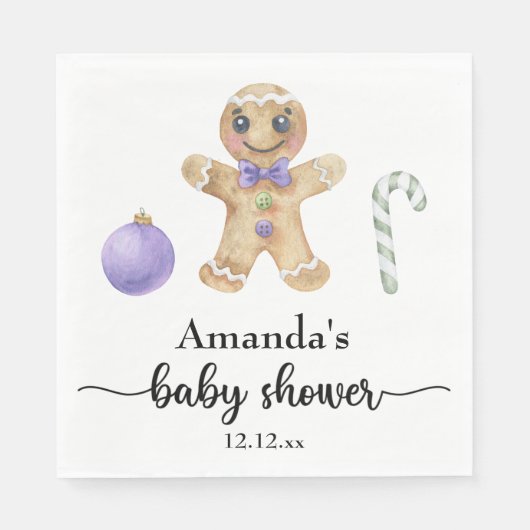 Gingerbread man baby shower servet (Voorkant)