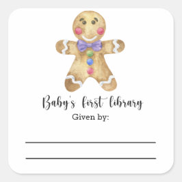 Gingerbread man - baby's eerste bibliotheek vierkante sticker