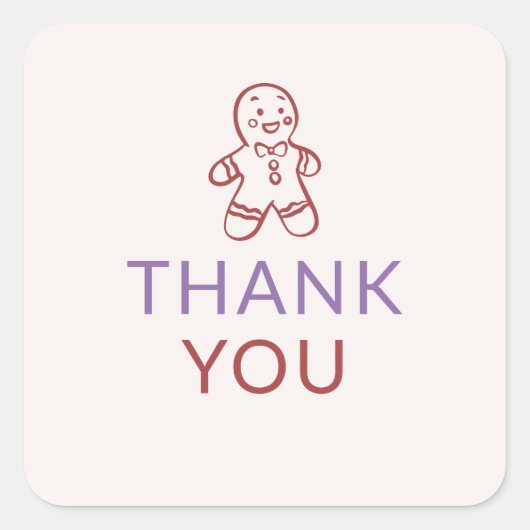 Gingerbread Man Bedankt Holiday Sticker (Voorkant)