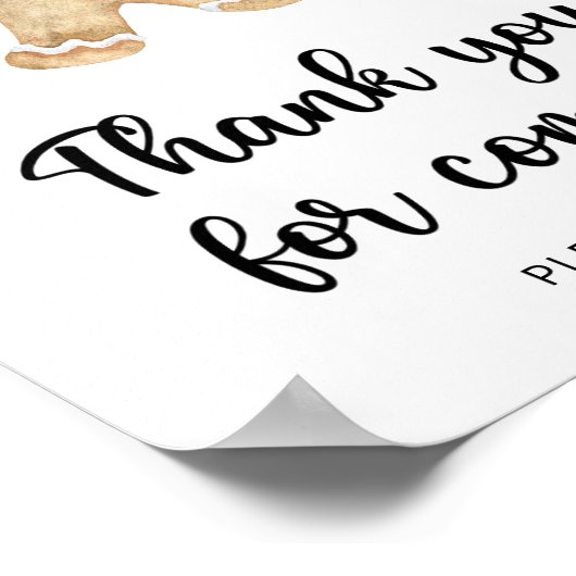 Gingerbread man \ Bedankt voor uw komst Poster (Hoek)